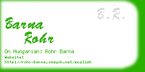 barna rohr business card